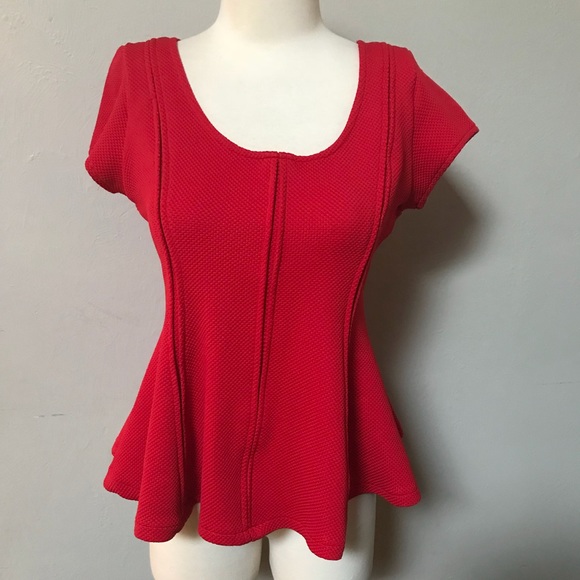 bebe Tops - Bebe sexy red peplum top